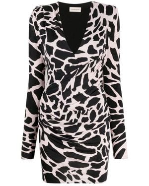 Alexandre Vauthier Giraffe Print Mini Dress - Black
