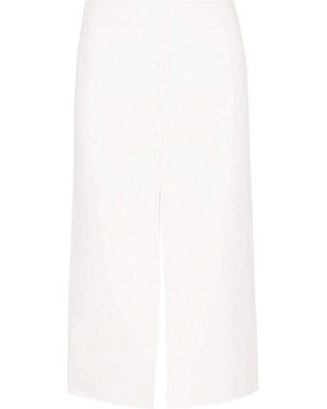 Chloé White Crepe Slit Knee Length Skirt