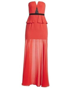 BCBGMAXAZRIA Caitlyn Strapless Embellished-bodice Gown - Red