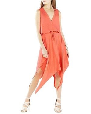 BCBGMAXAZRIA Klara Wrap-top Dress - Orange