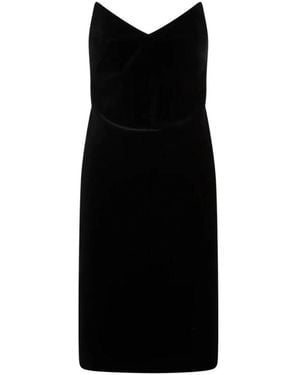 Loewe Strapless Velvet Bustier Mini Dress - Black