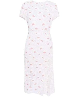 Nina Ricci Rose Pivoine And Natural Floral Silk Blend Dress - Multicolour