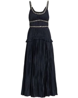 Jason Wu Crystal-beaded Moire Taffeta Midi Dress - Blue