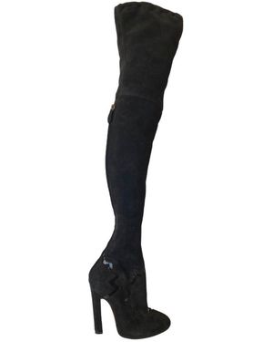 Alaïa Over Knee Studded Boots - Black