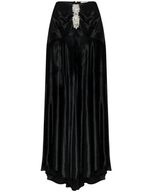 Rabanne Crystal Detail Flared Maxi Skirt - Black