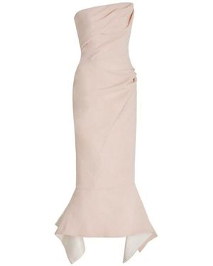 Maticevski Suffix Strapless Crepe Midi Dress - Natural