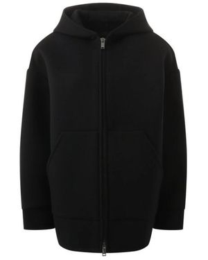 Valentino Zip-up Virgin Wool & Cashmere Hoodie Jacket In Black