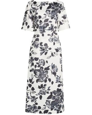 Emilia Wickstead Kora Floral-print Twill Midi Dress - White