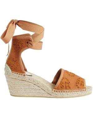 Gucci Interlocking G Platform Espadrilles Brown Canvas