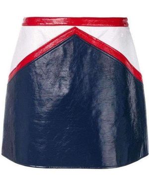 Courreges Blue And White Vinyl Mini Skirt