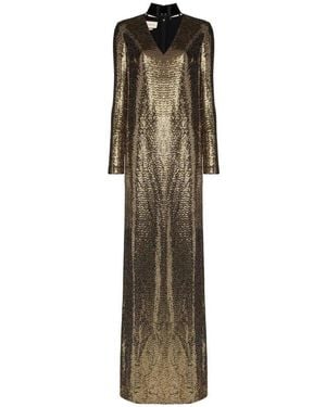 Gucci Patent Choker Chainmail Gown - Natural