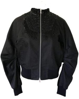 Dries Van Noten Viard Beaded Collar Bomber Jacket - Black