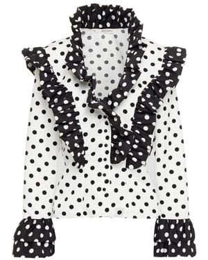 Rodarte Ruffled Polka-dot Blouse - Black