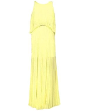 BCBGMAXAZRIA Shaina Citron Sleeveless Pleated Gown - Yellow
