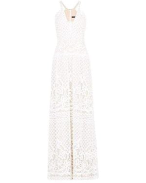 BCBGMAXAZRIA Christel Floral Lace Gown - White