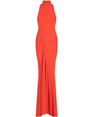 Silvia Tcherassi Frances Cutout Gathered Jersey Gown