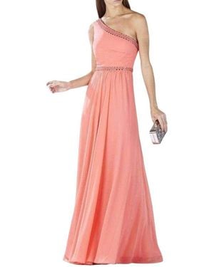 BCBGMAXAZRIA Daniele Coral One Shoulder Embellished Gown - Orange