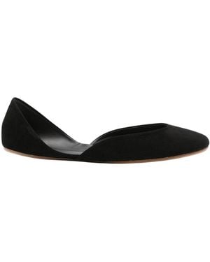 The Row Gemma Suede Ballet Flats - Black