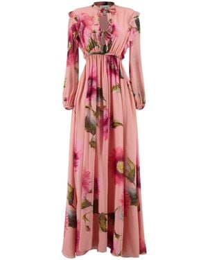 Giambattista Valli Botanic Blow Up-print Silk Georgette Gown - Red