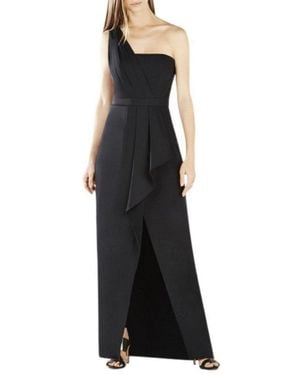 BCBGMAXAZRIA Kristine One-shoulder Peplum Gown - Black