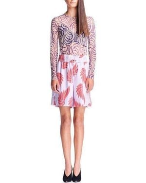 Dries Van Noten Feather Printed Shorts - Pink