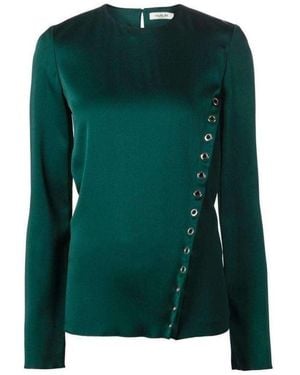 Mugler Forest Green Eyelet Detail Blouse