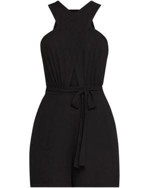 BCBGMAXAZRIA Wide-leg Halter Romper - Black