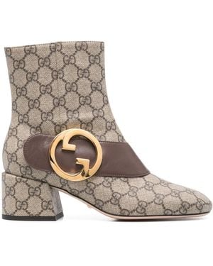 Gucci Blondie GG Supreme Ankle Boots - Grey