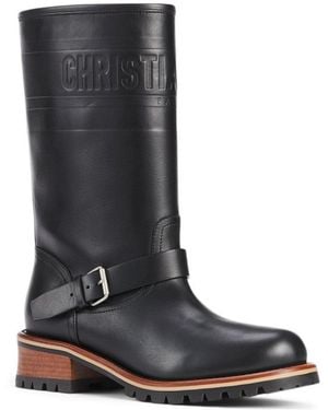 Dior Quest Leather Mid-calf Boots - Black