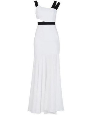 BCBGMAXAZRIA Roxana One-shoulder Cutout-waist Gown - White