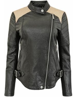 BCBGMAXAZRIA Moto Leather Jacket - Grey