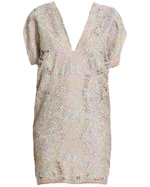 BCBGMAXAZRIA Freja Organza Lace Beige Dress - Natural