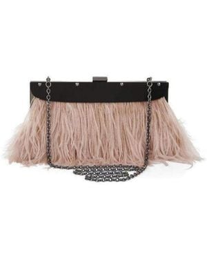 BCBGMAXAZRIA Portia Feather-trim Lucite Clutch - Multicolour