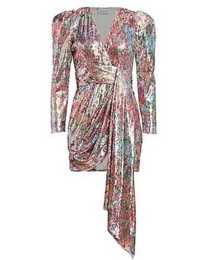 Prabal Gurung Mixed Sequin Wrapped Mini Dress - Multicolor