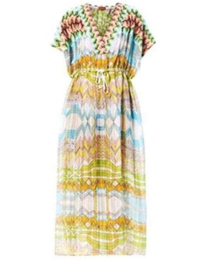 Missoni Knitwear Stampa Geometric Print Kaftan - Yellow