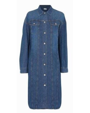 Dries Van Noten Doralie Blue Denim Shirt Dress