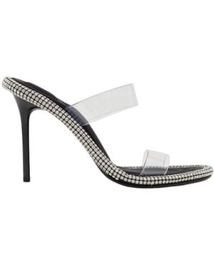 Alexander Wang Nova Crystal Mule Heels - White