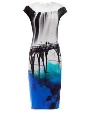 Mary Katrantzou Multicolour Elay San Francisco Jersey Dress - Blue