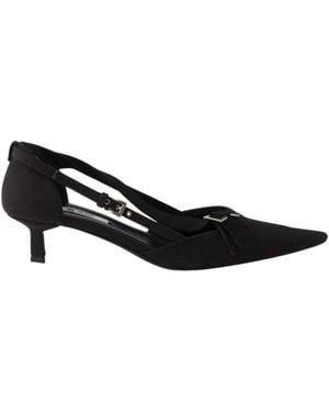 Prada Pointed Slingback Black Kitten Heel Pumps