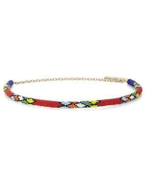 BCBGMAXAZRIA Beaded-rope Waist Belt - White