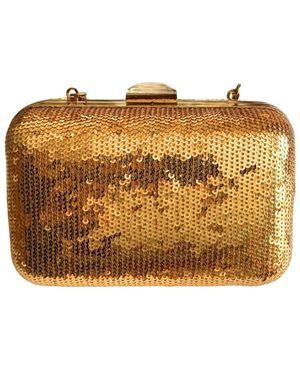 BCBGMAXAZRIA Sequin-embellished Hardcase Clutch - Metallic