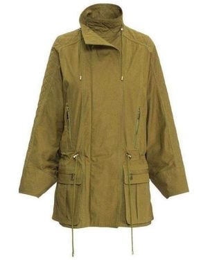 Balmain Cotton Quilted Trench Coat - Green