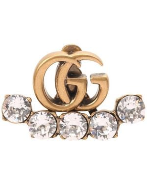 Gucci Crystal Double G Single Earring - Metallic