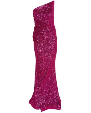 Cult Moda Sequin One-shoulder Bustier Prom Gown - Purple