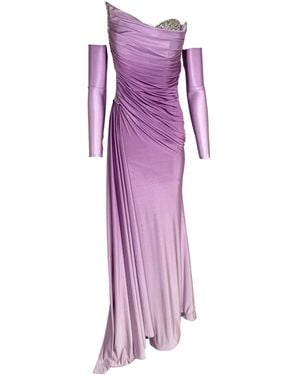 Dekolte Rhinestone Embellished Purple Ombre Gown