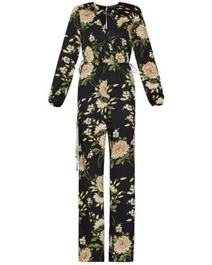 BCBGMAXAZRIA Garden Floral Wide-leg Jumpsuit - Black