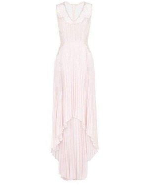 BCBGMAXAZRIA Angelea Pleated High Low Dress - Pink