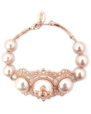 Vivienne Westwood Isolde Large Pearl Gold Bracelet Regular - Pink