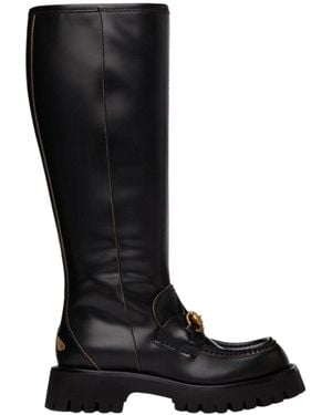 Gucci Horsebit Detail Knee-high Boots - Black