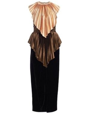 Gucci Colourblock Plisse Cape Dress - Black